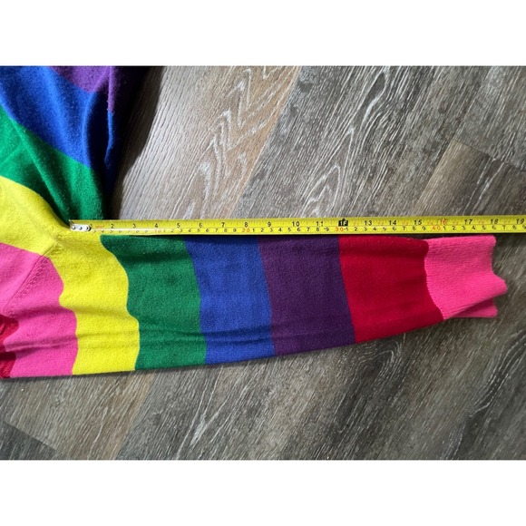 New York & Company Cardigan Womens XL Rainbow Stripe Good Open Front Longline - Picture 5 of 7